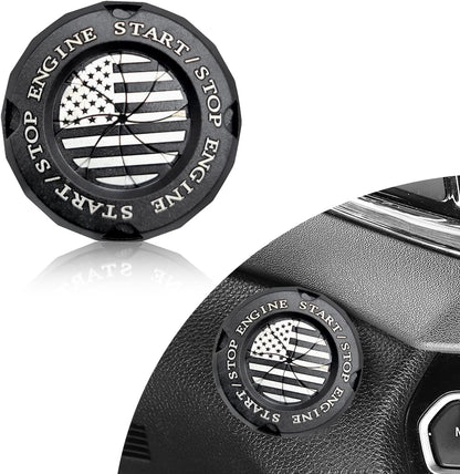 American Flag Engine Start Button Cover – Metal Ignition Protector 🚘