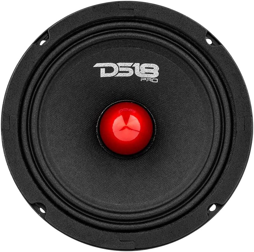 PRO-GM6B Loudspeaker - 6.5", Midrange, Red Aluminum Bullet, 480W Max, 140W RMS, 8 Ohms - Premium Quality Audio Door Speakers for Car or Truck Stereo Sound System (1 Speaker)