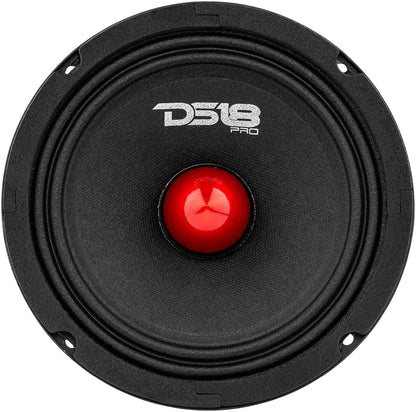 PRO-GM6B Loudspeaker - 6.5", Midrange, Red Aluminum Bullet, 480W Max, 140W RMS, 8 Ohms - Premium Quality Audio Door Speakers for Car or Truck Stereo Sound System (1 Speaker)