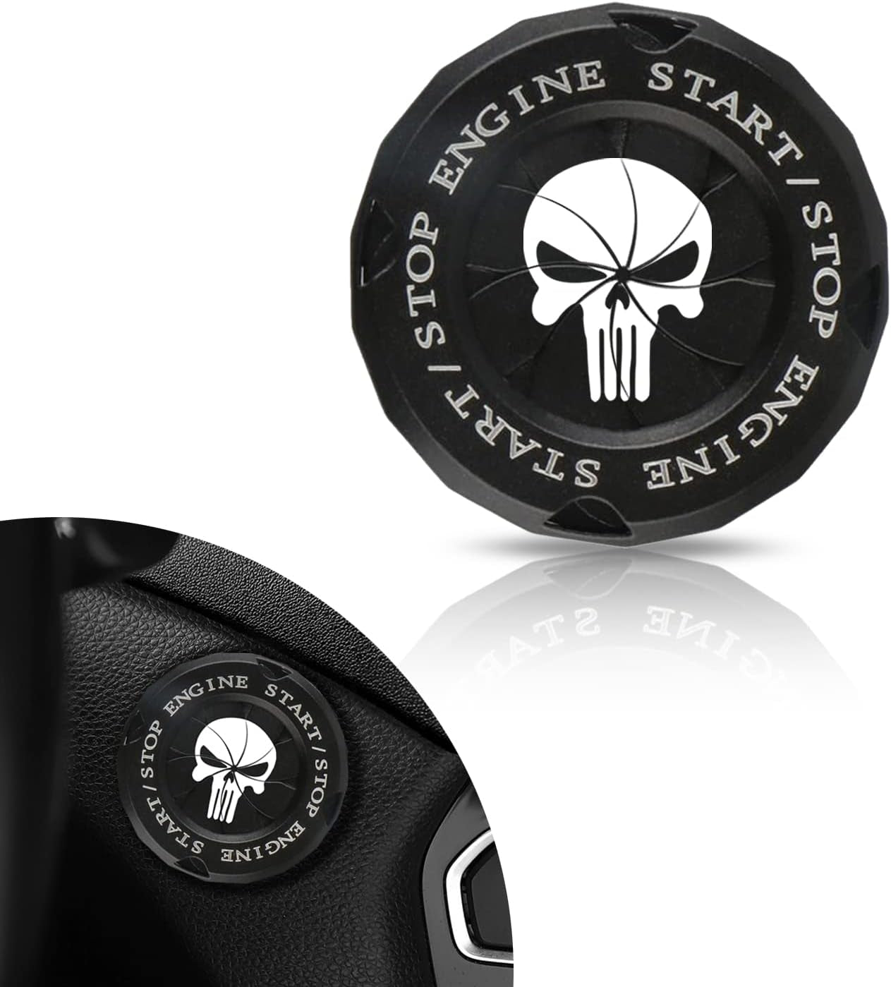 American Flag Engine Start Button Cover – Metal Ignition Protector 🚘