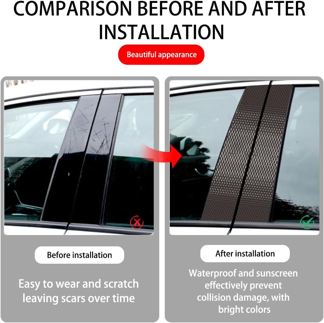 2PCS Carbon Fiber B-Pillar Stickers – Door Scratch Protector 🖤✨