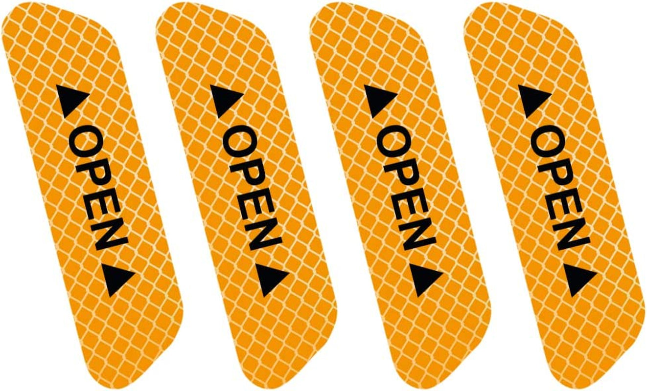 4PCS Reflective Door Warning Stickers – Anti-Collision Safety Decals 💡🚗