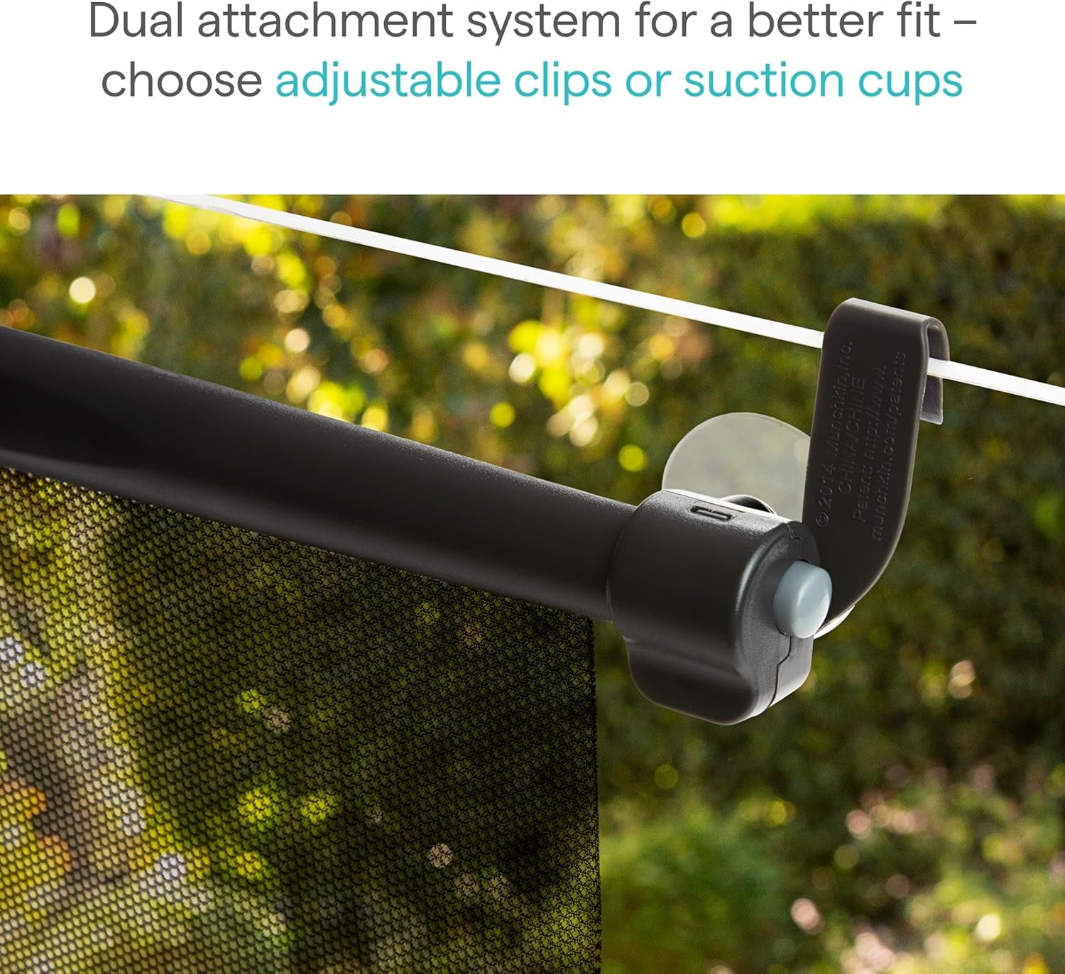 Protective  Brica Sun Safety Car Window Shades – 2 Pack with Heat Alert, Blocks UVA/UVB Rays, Black