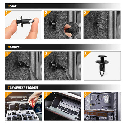 240PCS Car Retainer Clip Set – Rivets & Fasteners for GM, Ford, Toyota ⚙️🧰
