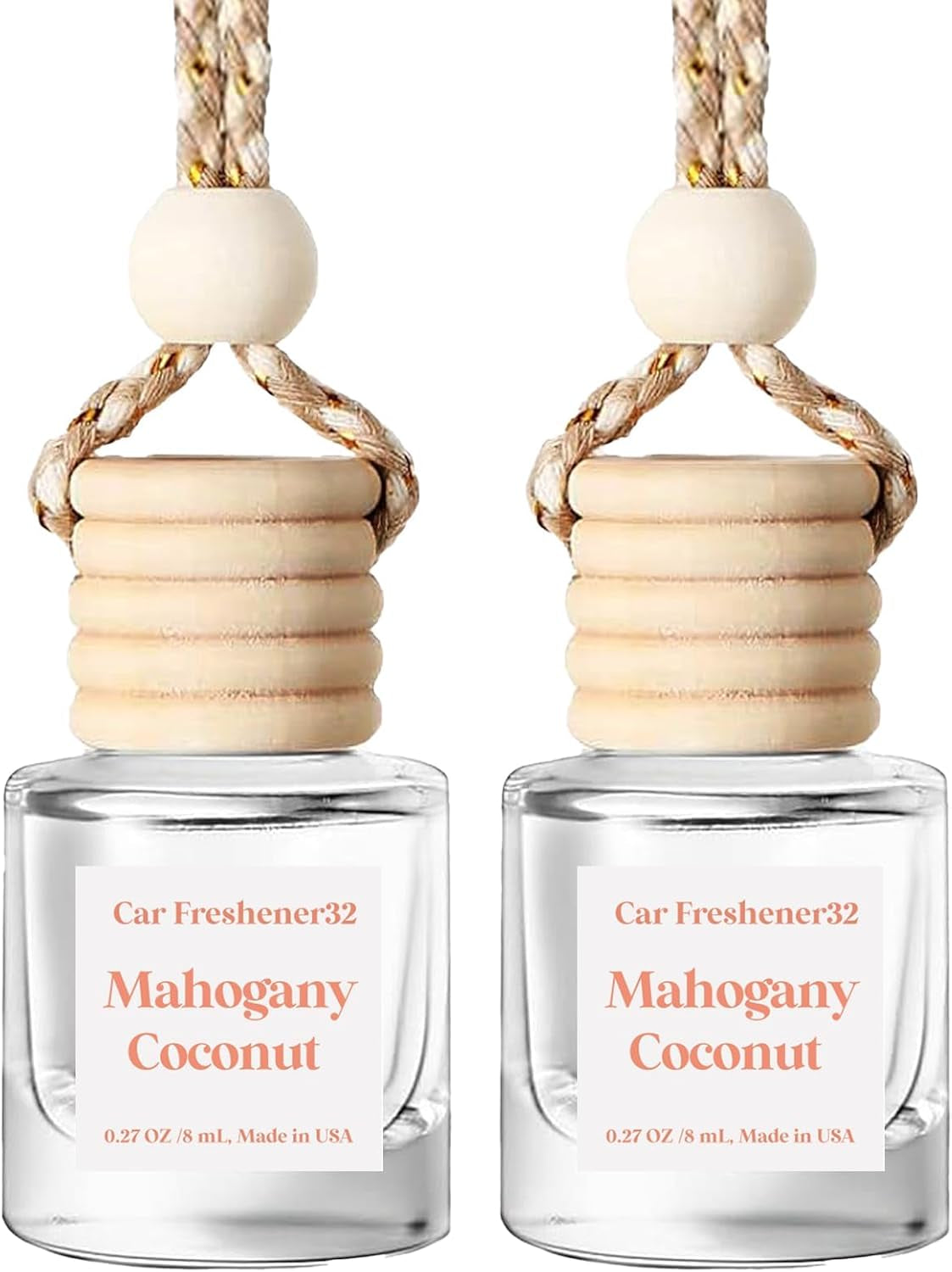 C Classy Car Air Freshener Hanging 2 Pack, Mahogany Teakwood Essential Oil Diffuser for C Ar, Cute Air Fresheners, Long-Lasting Fragrance, Car Air Fresheners for Women & Men Gift, Made in USA
