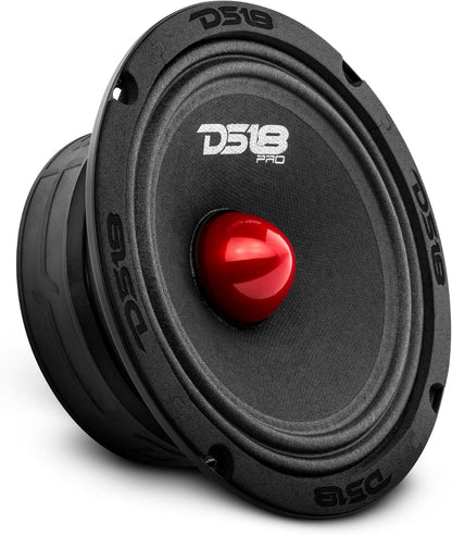 PRO-GM6B Loudspeaker - 6.5", Midrange, Red Aluminum Bullet, 480W Max, 140W RMS, 8 Ohms - Premium Quality Audio Door Speakers for Car or Truck Stereo Sound System (1 Speaker)