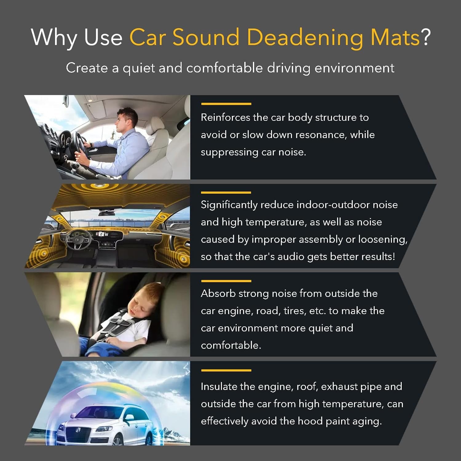 Car Sound Deadening Mat – 197mil 8.7sqft Audio Foam for Bass & Heat Insulation 🔇🚙