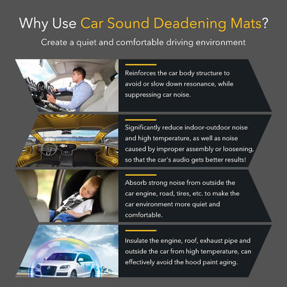 Car Sound Deadening Mat – 197mil 8.7sqft Audio Foam for Bass & Heat Insulation 🔇🚙