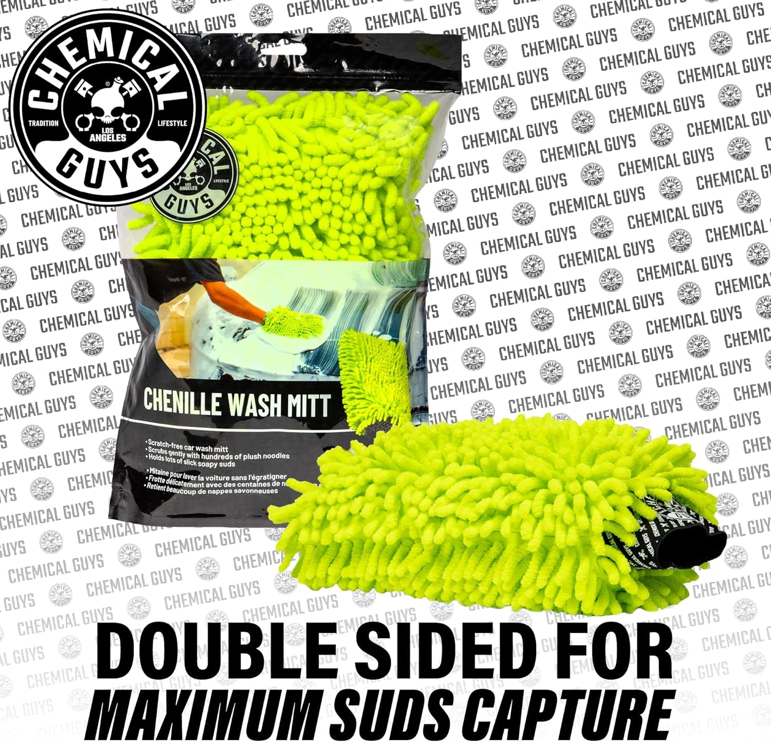 Premium Chenille Microfiber Wash Mitts (2 Pack)