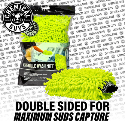 Premium Chenille Microfiber Wash Mitts (2 Pack)