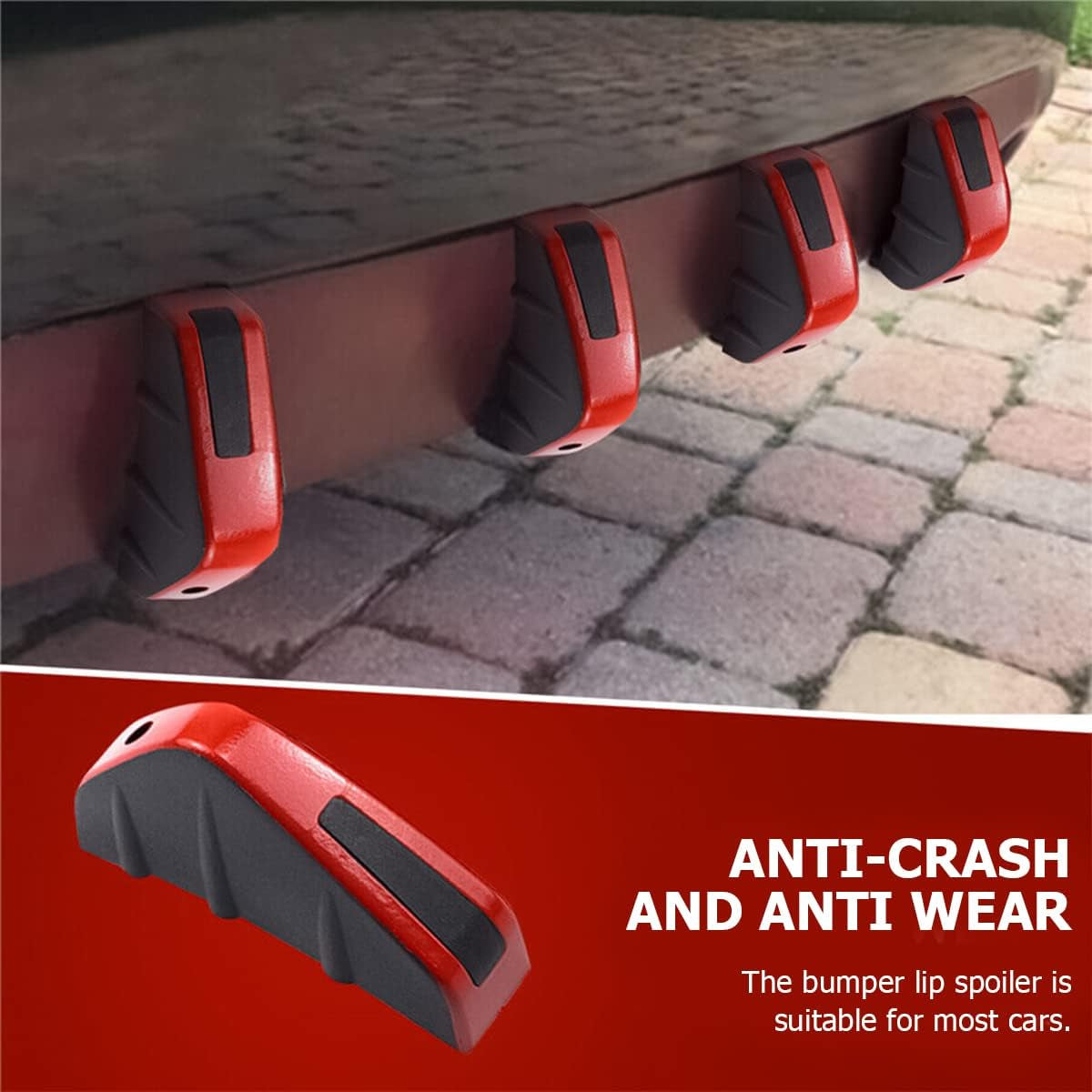 Upgrade Your Ride: 4-Piece Car Lower Bumper Lip Diffuser & Spoiler Fin Protector Kit - Universal Fit for Cars, SUVs, and Trucks