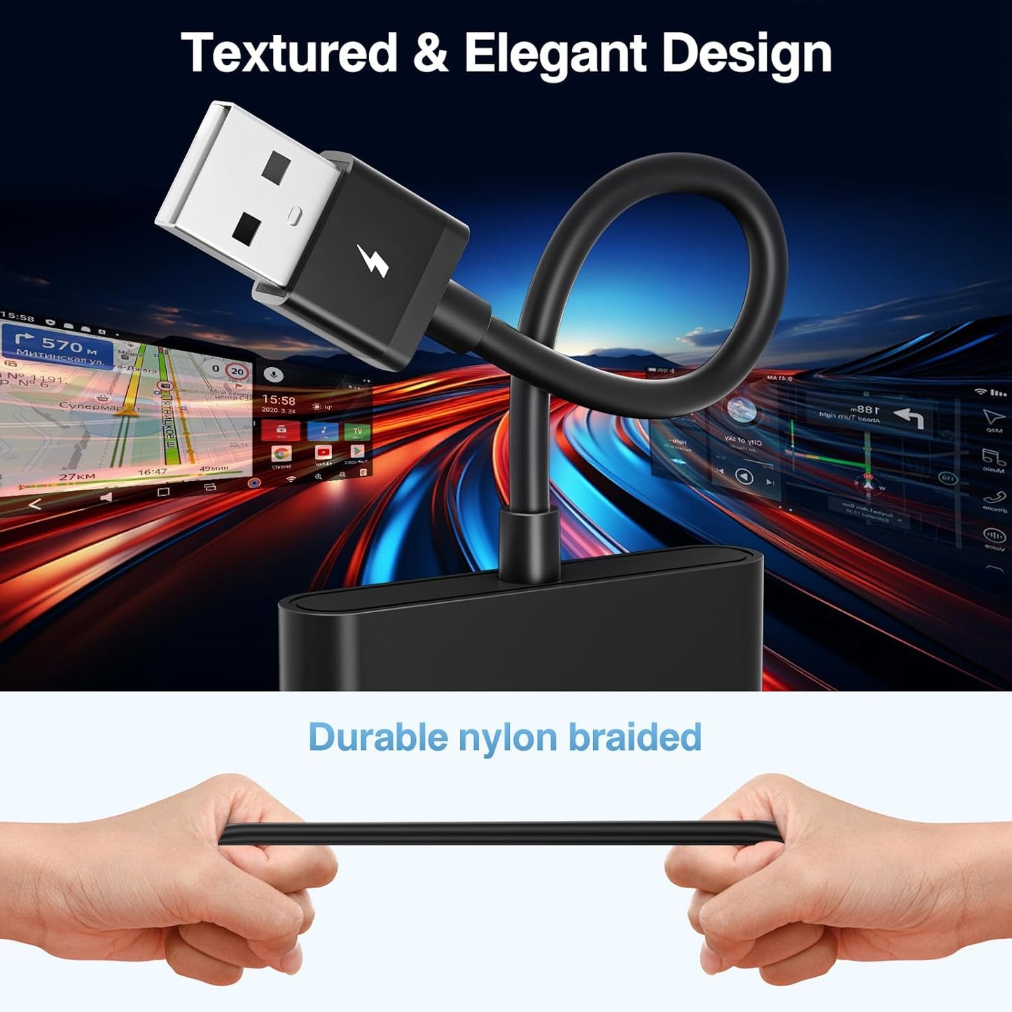 📡 Wireless CarPlay Adapter – 2025 Fast Plug & Play Upgrade for iPhone & Android Auto ⚡📲