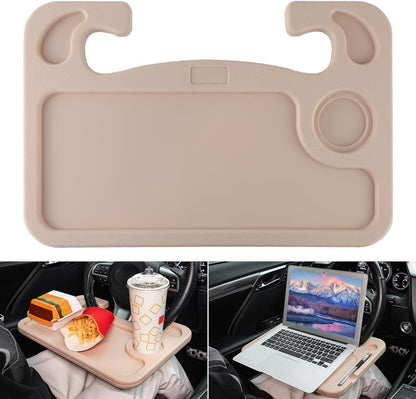 Multi-Functional Car Steering Wheel Desk - Ultimate Travel Accessory for Laptop, Eating, and More! (Black)