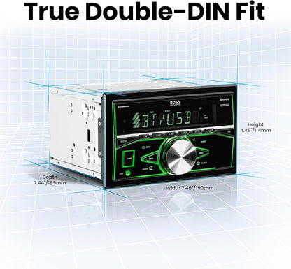 💫 8200BRGB Double DIN Stereo – Bluetooth, Multi-Color Lights, AUX/USB, CD Player 🎶🚘