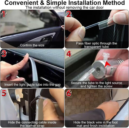 🎶 5-in-1 RGB LED Car Lights – APP Control, 16M Colors + Music Sync Fiber Optic Ambient Kit 🎵🔥